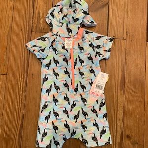 Sol swim 24M rashguard & swim hat NWT